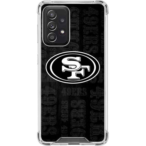 NFL San Franciso 49ers Black & White Galaxy A52 5G Clear Case